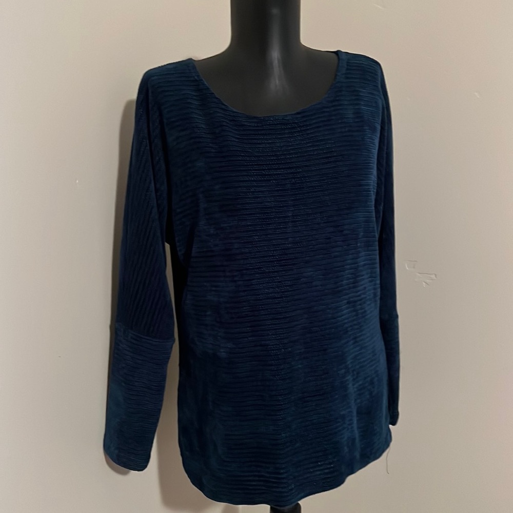 Status teal knit soft pullover sweater medium
